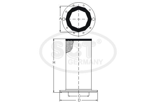 SCT GERMANY Sekundārā gaisa filtrs SW 3862